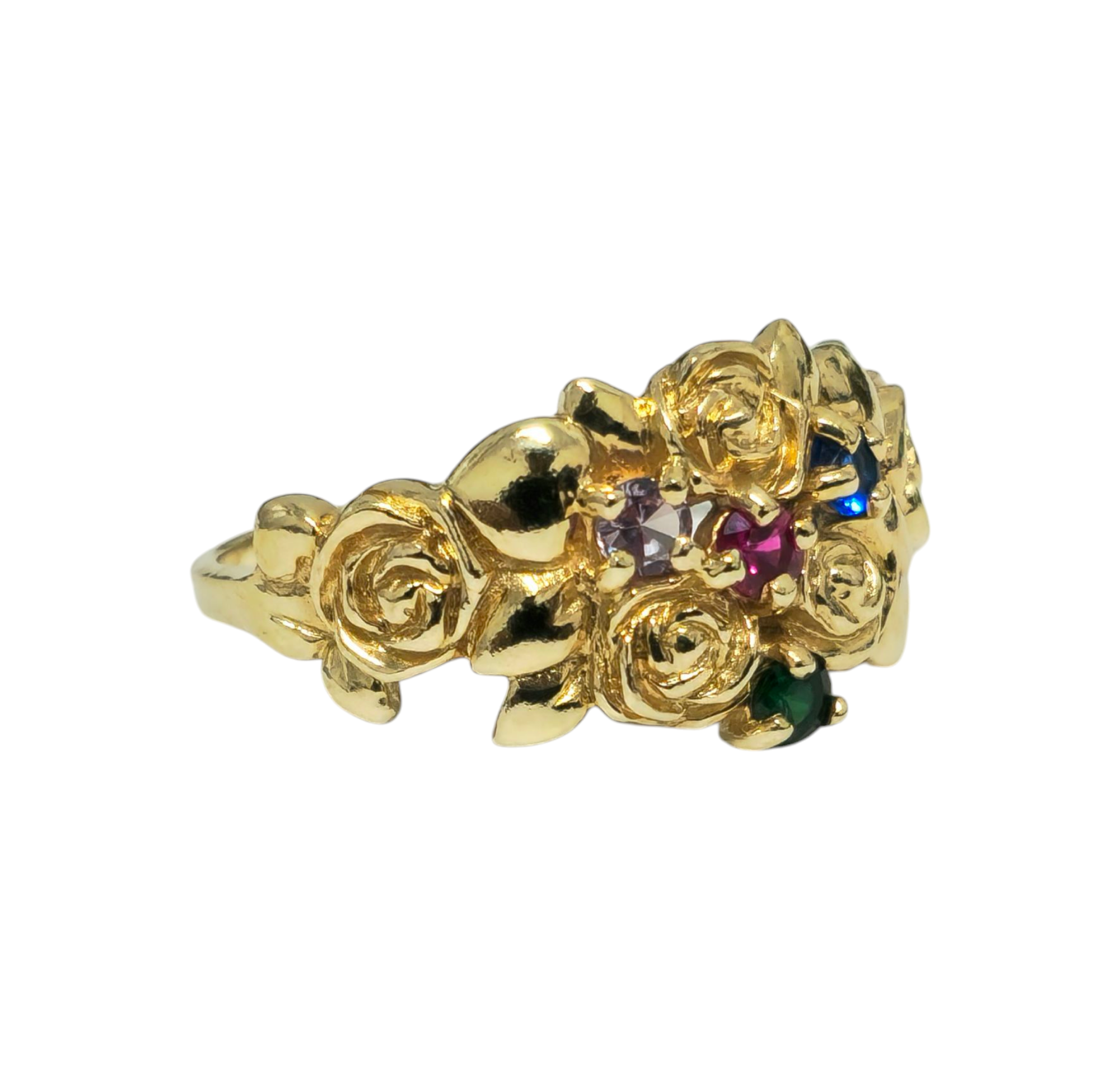 Multi gemstone ring in 10kt Gold